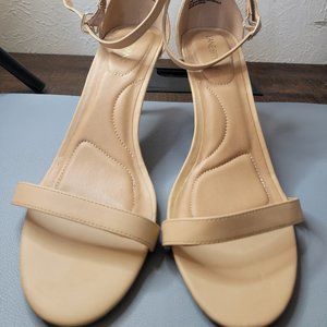 Lane Bryant Tan Dream Cloud Thin Ankle-Strap High Heel - Wide